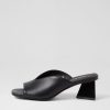 DJANGO & JULIETTE Inkley Black Leather Sandals | Heels