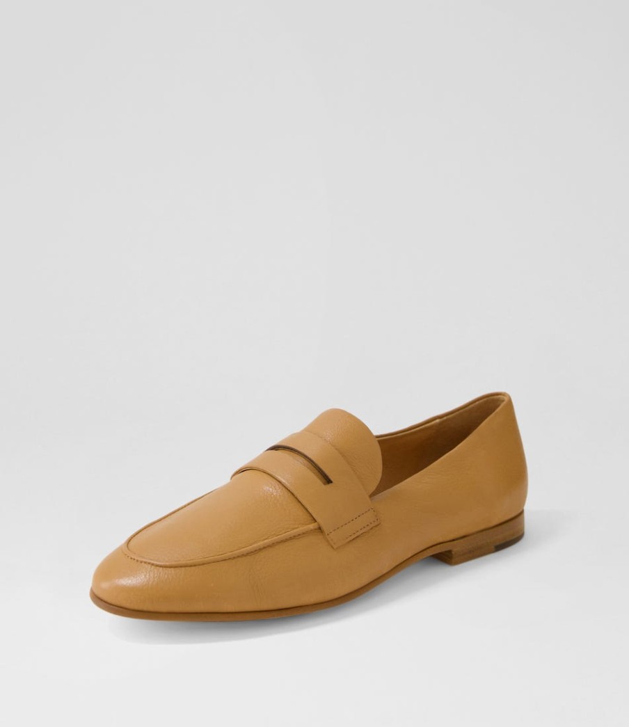 DJANGO & JULIETTE Ulani Dark Tan Leather Loafers | Loafers