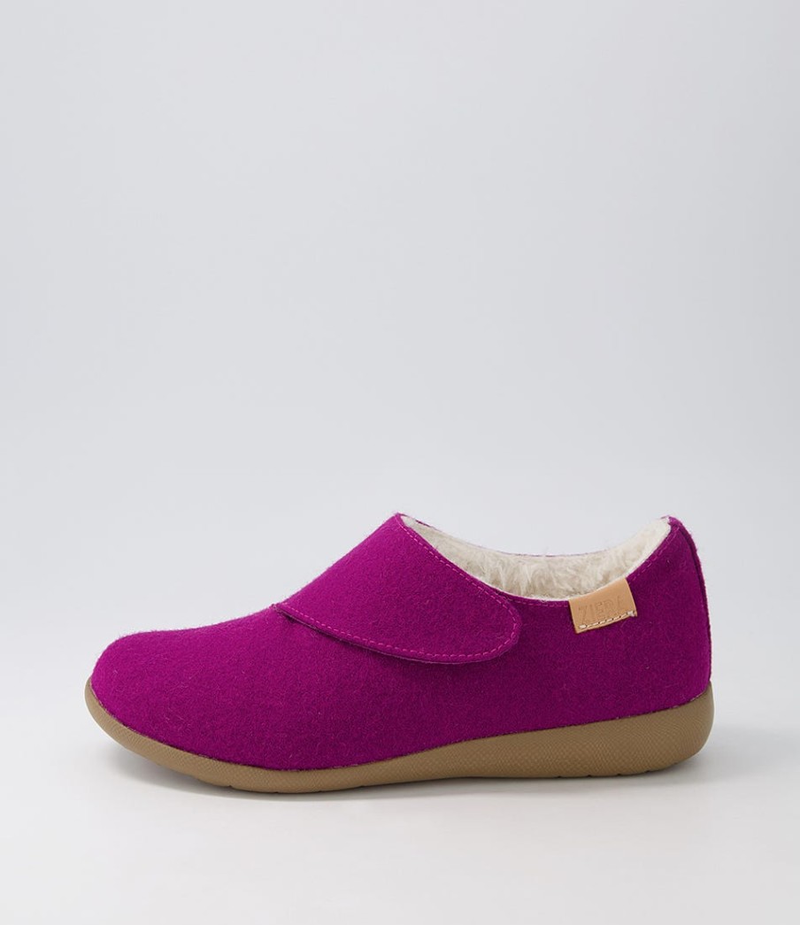 ZIERA Fliss Xw Dark Fuchsia Fabric Flat Shoes | Loafers