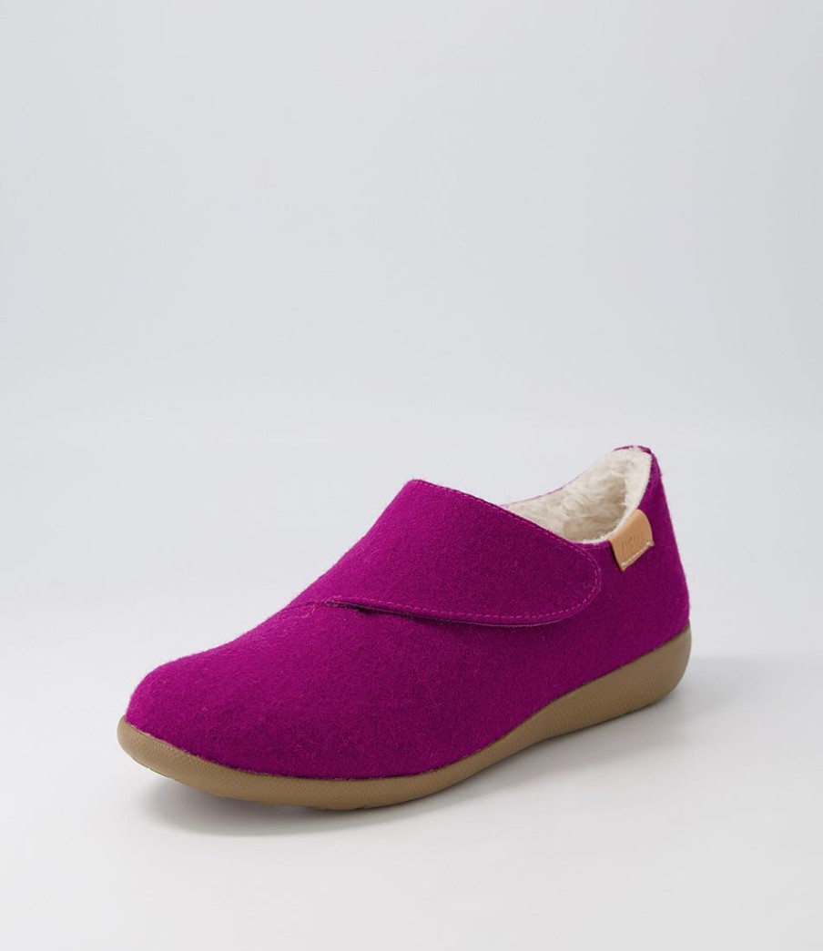 ZIERA Fliss Xw Dark Fuchsia Fabric Flat Shoes | Loafers