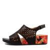 ZIERA Mateen W Black Leather Sandals | Wedges