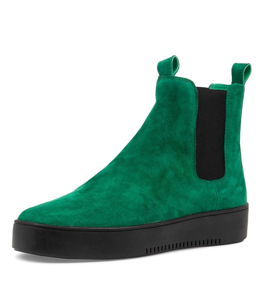 DJANGO & JULIETTE Lucero Dark Emerald Black Suede Boots | Boots