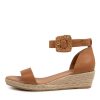 DJANGO & JULIETTE Sprout Lrg Dk Tan Leather | Espadrilles