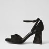 DJANGO & JULIETTE Laixi Black Suede Jewels Sandals | Heels