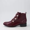 DJANGO & JULIETTE Clemens Claret Patent Croc Ankle Boots | Boots