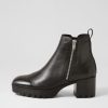 DJANGO & JULIETTE Dinis Black Leather Ankle Boots | Boots