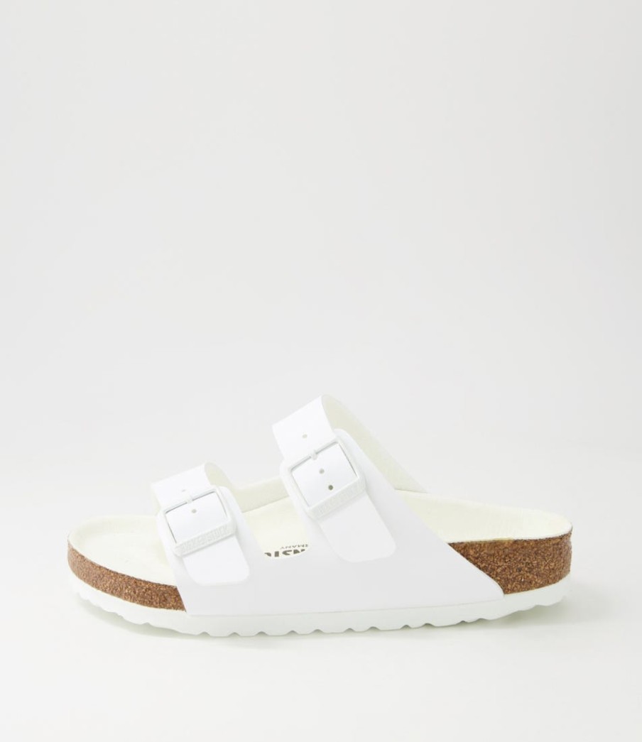 BIRKENSTOCK Arizona Semi Exq White Birkoflor Slides | Comfort