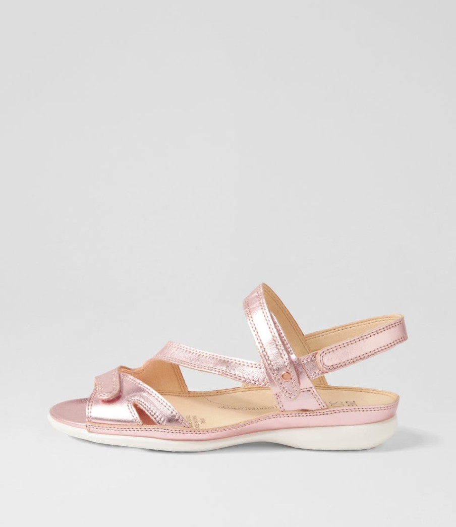 ZIERA Belta W Rose Metallic Leather Sandals | Wedges