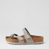 BIRKENSTOCK Mayari Sfb Dove Grey Nubuck Slides | Comfort