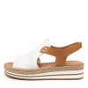 DJANGO & JULIETTE Alora White-Dk Tan | Espadrilles