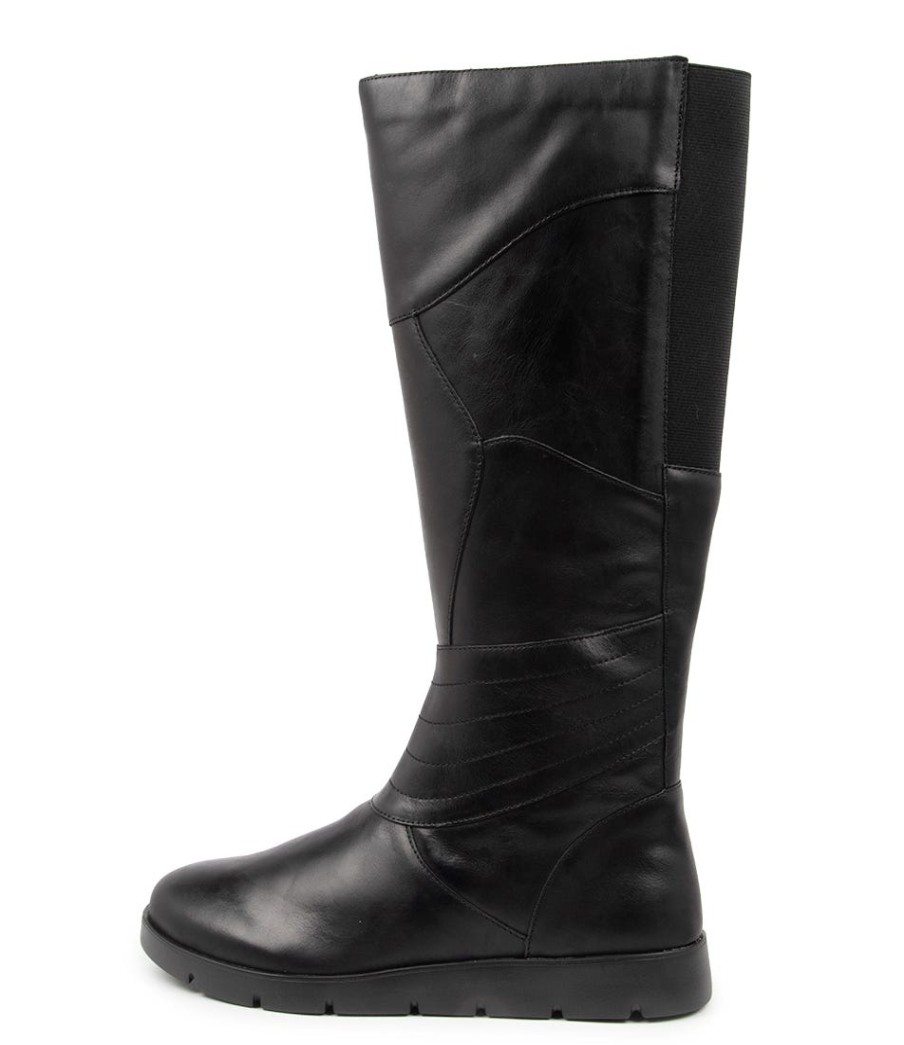 ZIERA Marlo W Black Leather | Boots