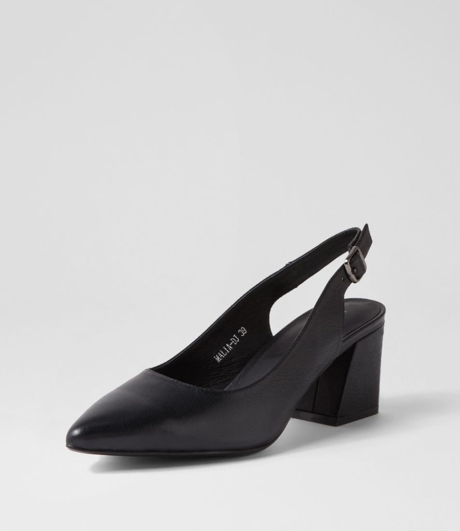 DJANGO & JULIETTE Malia Black Leather Heels | Heels