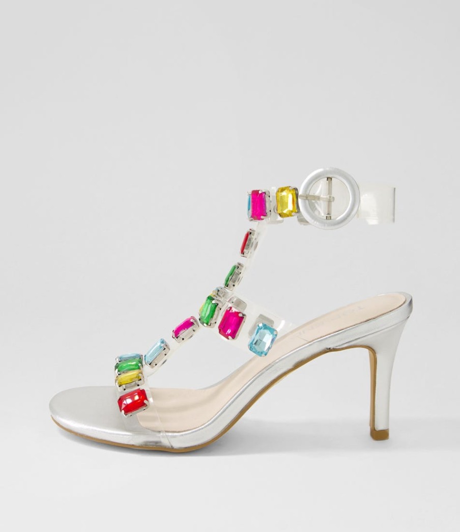 TOP END Niamah Silver Bright Multi Sandals | Heels