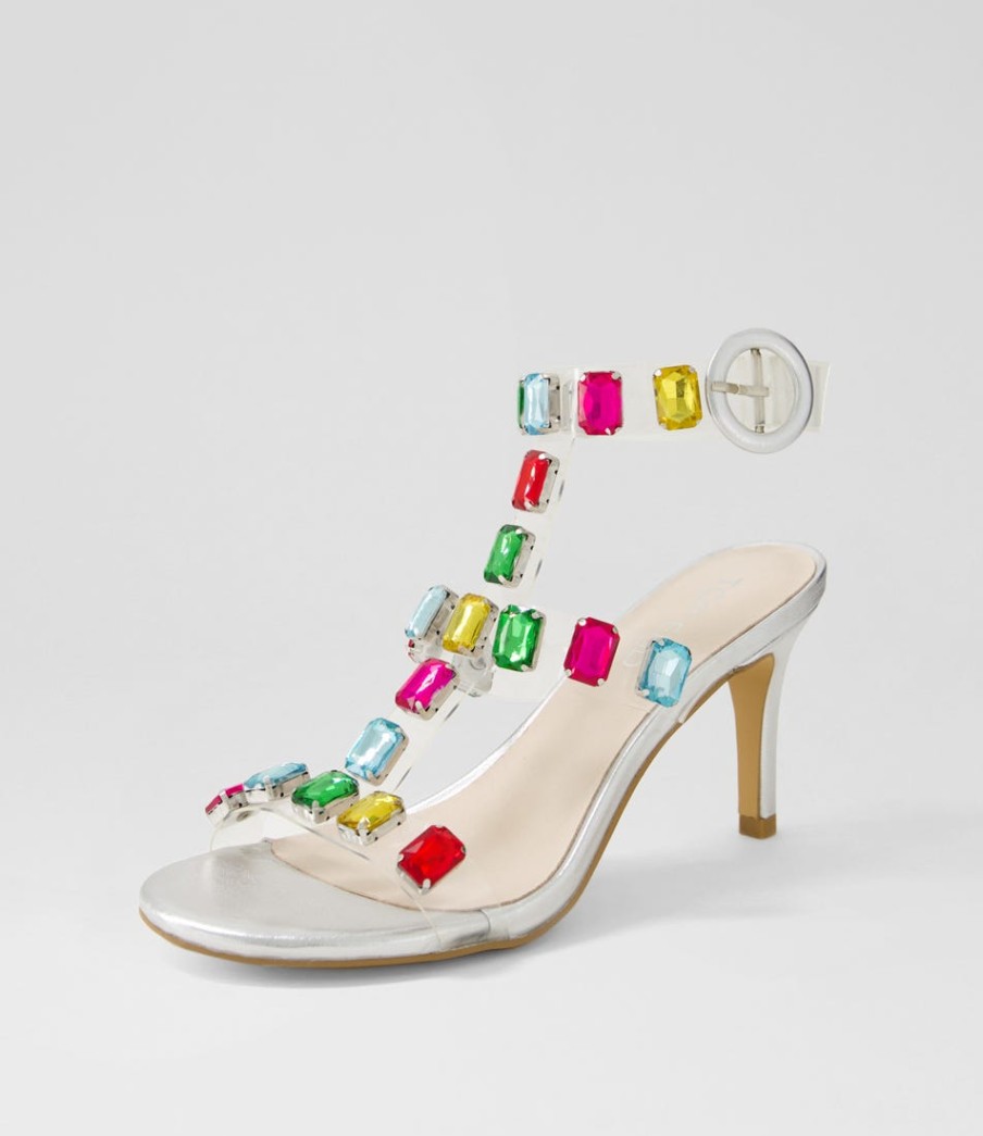 TOP END Niamah Silver Bright Multi Sandals | Heels