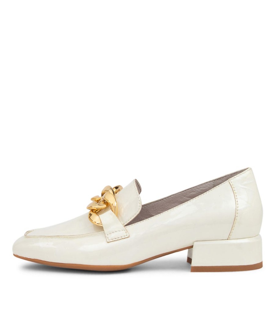 DJANGO & JULIETTE Vivandy White Shrunken Patent Heels | Loafers