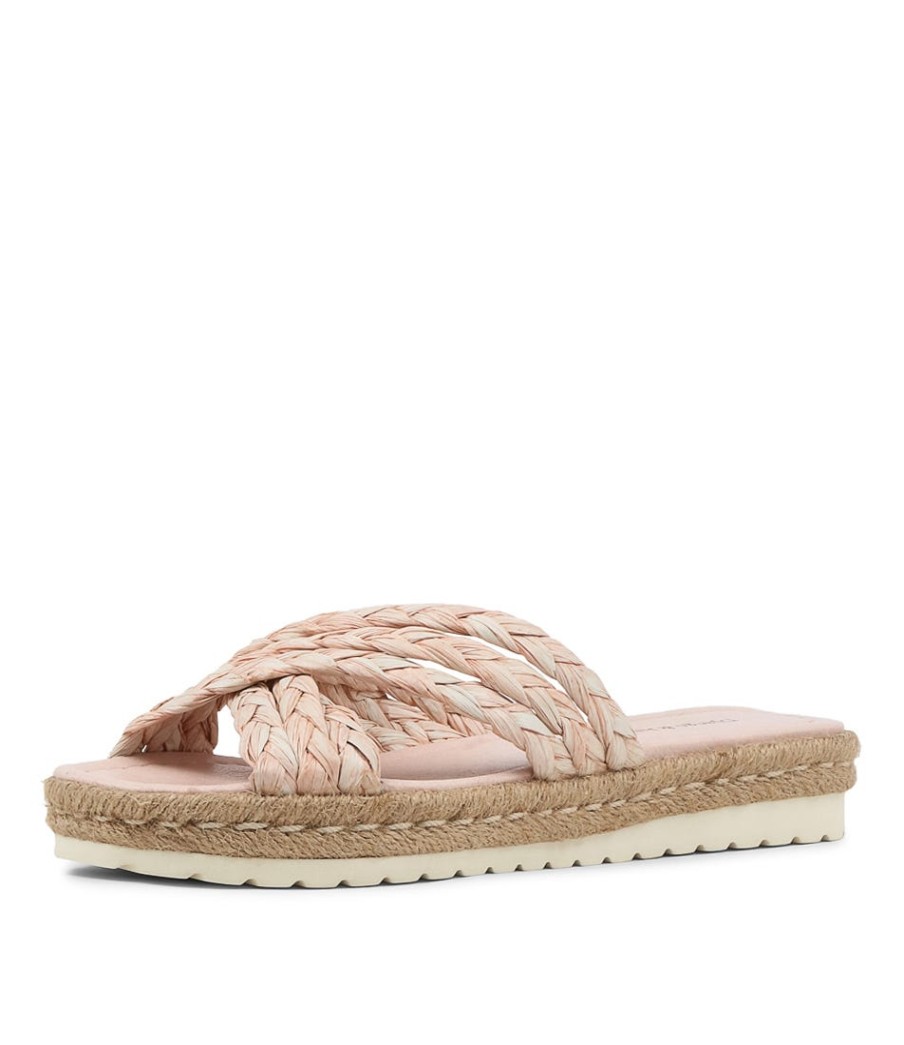 DJANGO & JULIETTE Saffad Peach Syn Raffia Espadrilles | Espadrilles