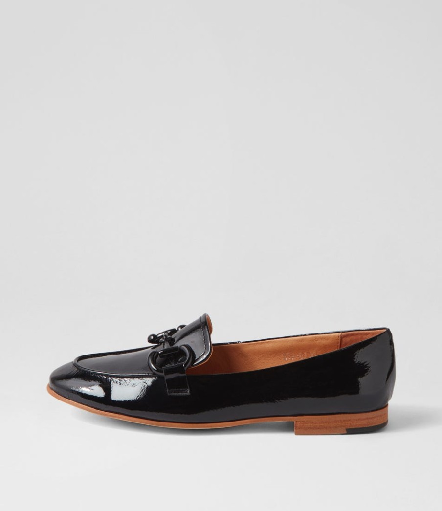 DJANGO & JULIETTE Uta Black Patent Leather Loafers | Loafers