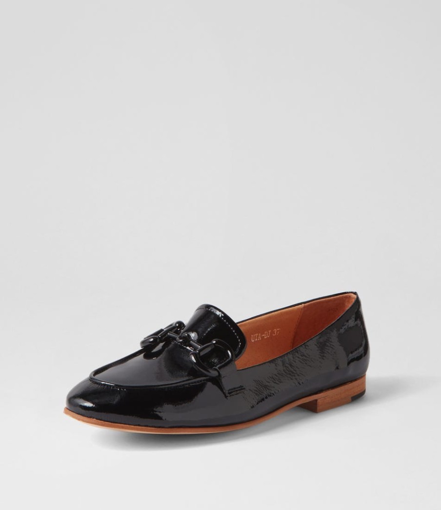 DJANGO & JULIETTE Uta Black Patent Leather Loafers | Loafers