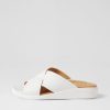 ZIERA Iyolo W White Leather Slides | Flats