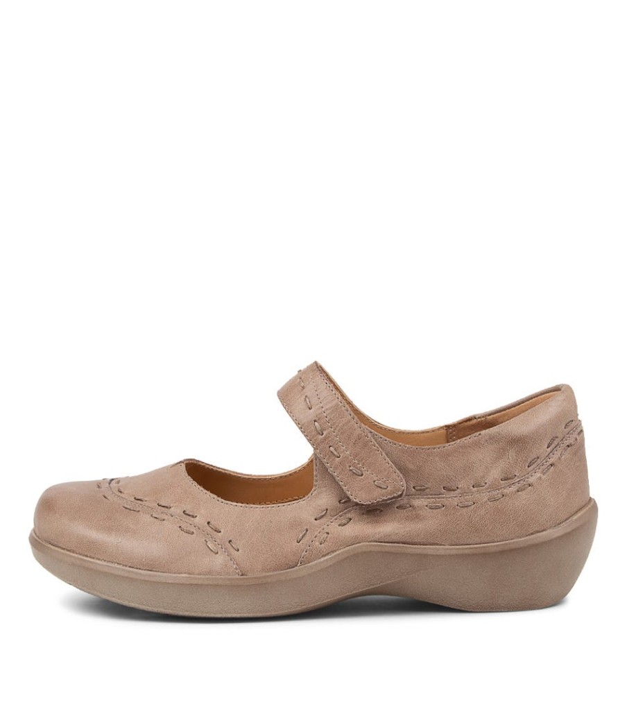 ZIERA Gummibear W Smoke Leather Flat Shoes | Comfort