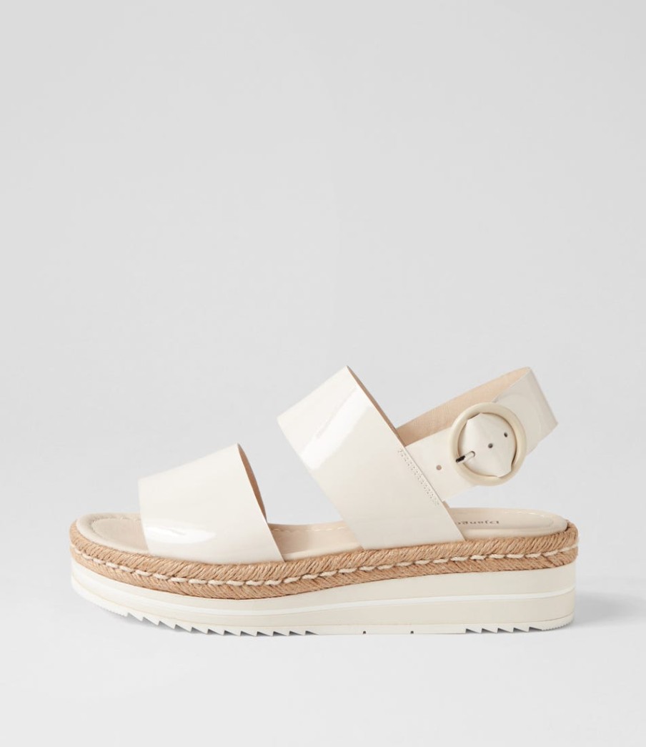 DJANGO & JULIETTE Atha Ivory Patent Leather Espadrilles | Espadrilles