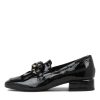 DJANGO & JULIETTE Viserys Black Shrunken Patent Heels | Loafers