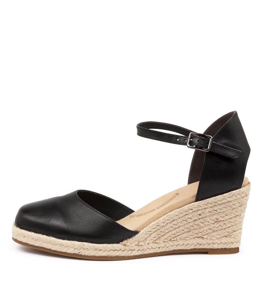 ZIERA Autumn W Black Leather | Espadrilles