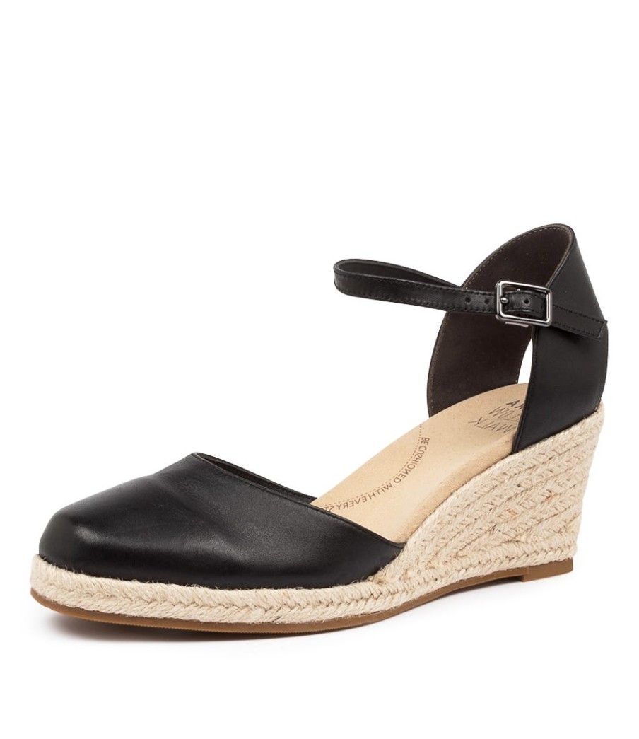 ZIERA Autumn W Black Leather | Espadrilles