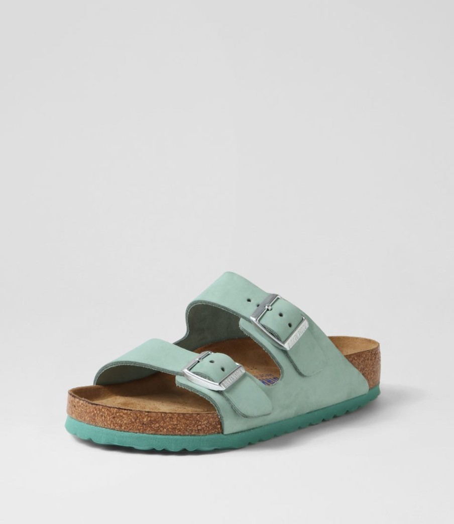 BIRKENSTOCK Arizona Sfb Nubuck Beryl Nubuck Slides | Comfort