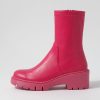 DJANGO & JULIETTE Urina Fuchsia Stretch Ankle Boots | Boots