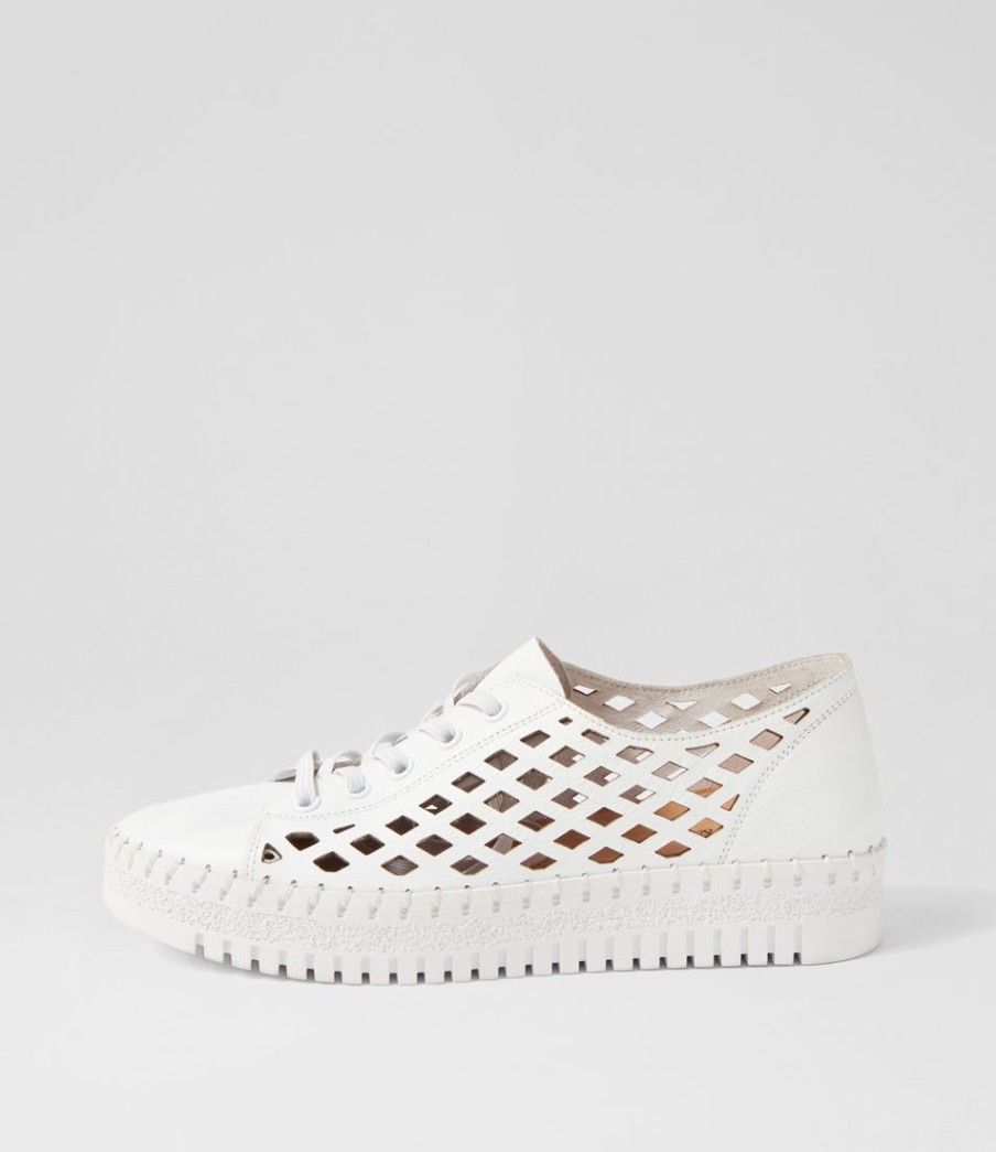 DJANGO & JULIETTE Mandle White Leather Sneakers | Sneakers