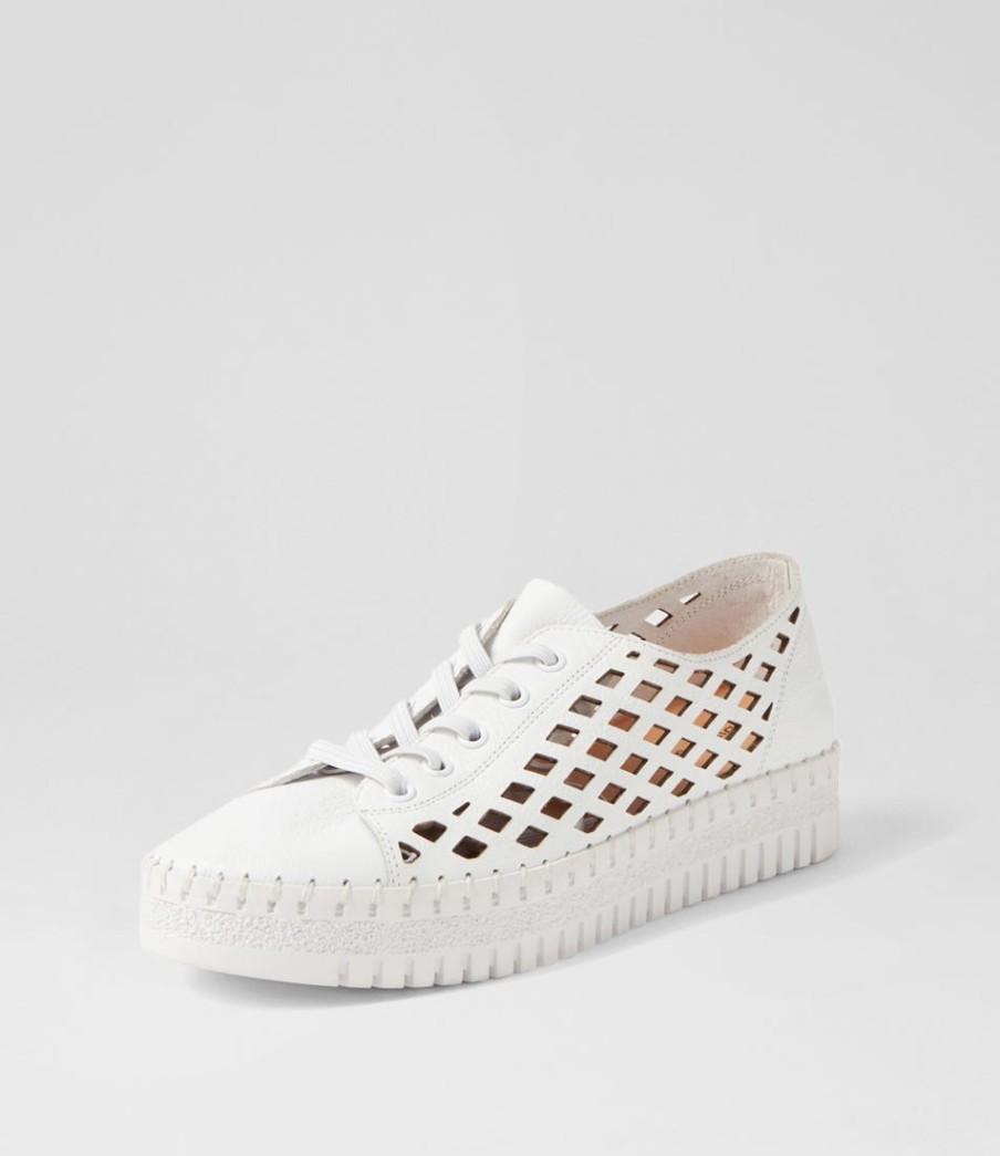 DJANGO & JULIETTE Mandle White Leather Sneakers | Sneakers