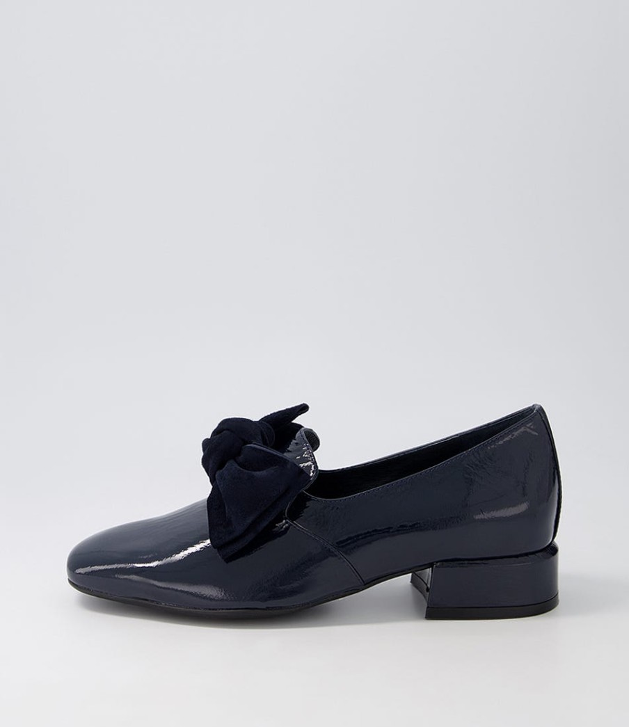 DJANGO & JULIETTE Varva Navy Patent Suede Heels | Loafers