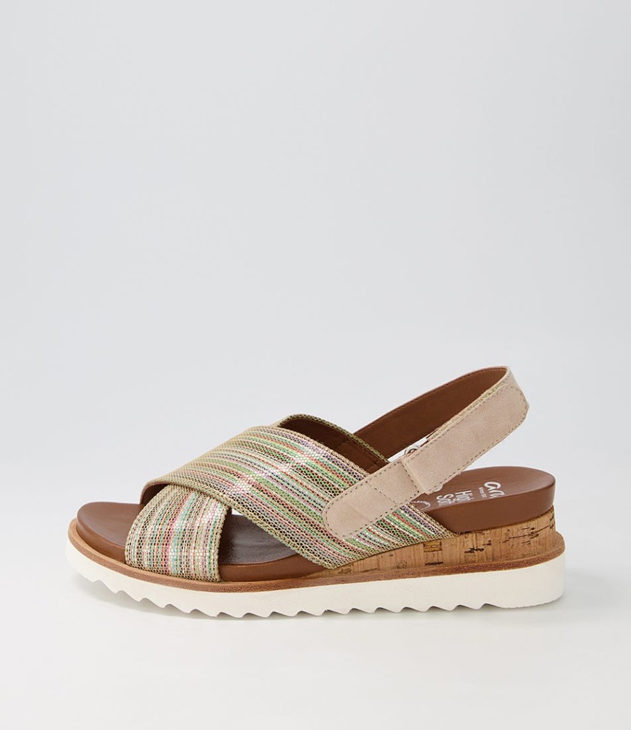 ARA Valencia 06 Sand Multi Leather Sandals | Comfort