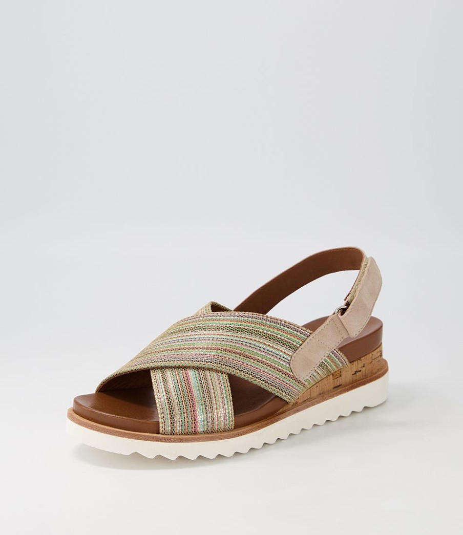 ARA Valencia 06 Sand Multi Leather Sandals | Comfort