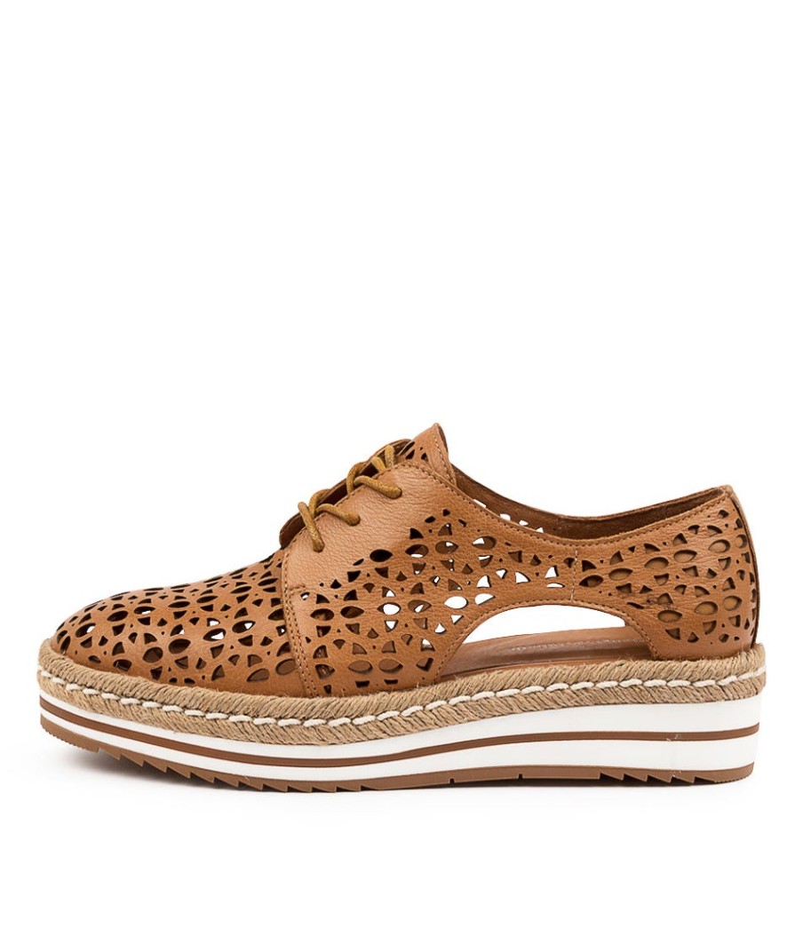 DJANGO & JULIETTE Essa Dk Tan Leather | Espadrilles