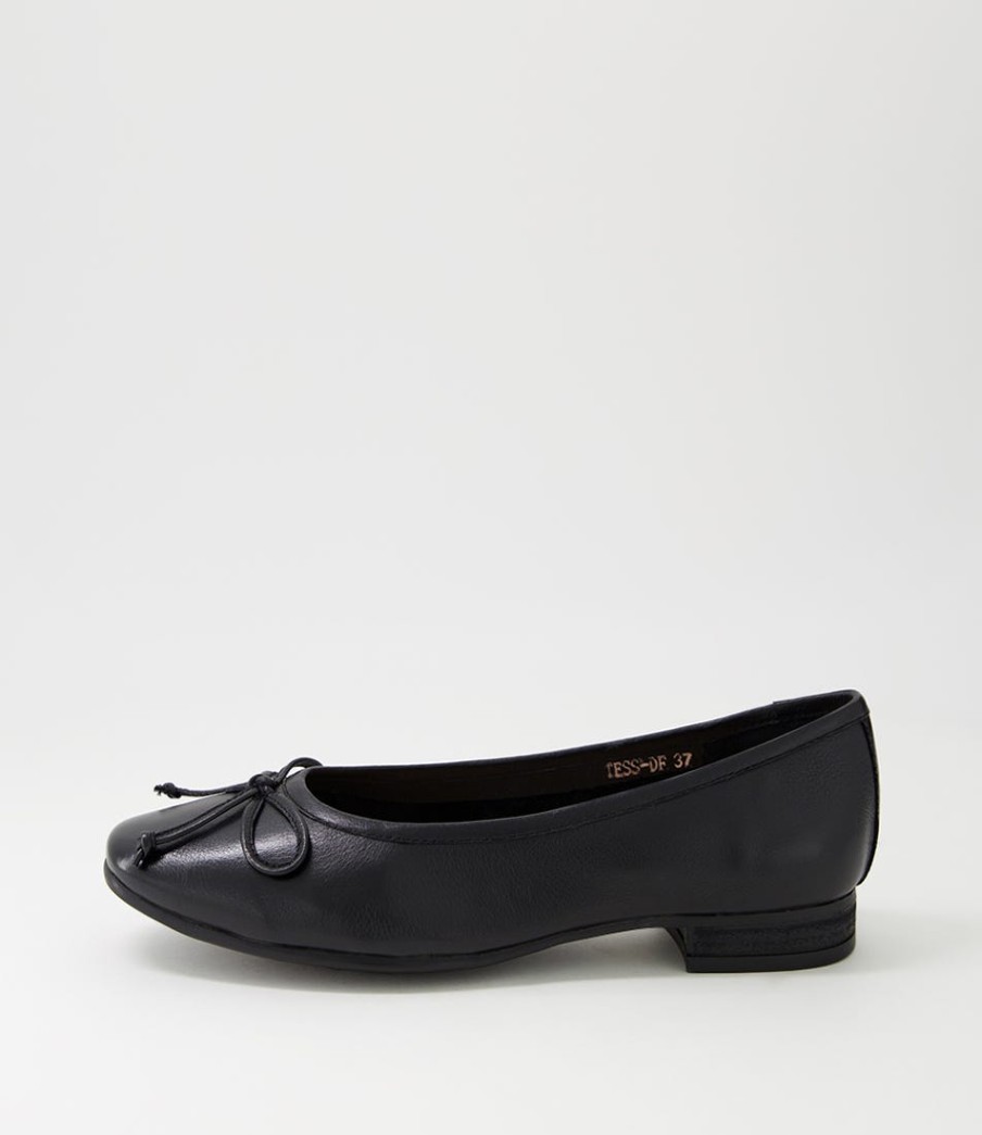 DIANA FERRARI Tess Black Leather Flat Shoes | Flats