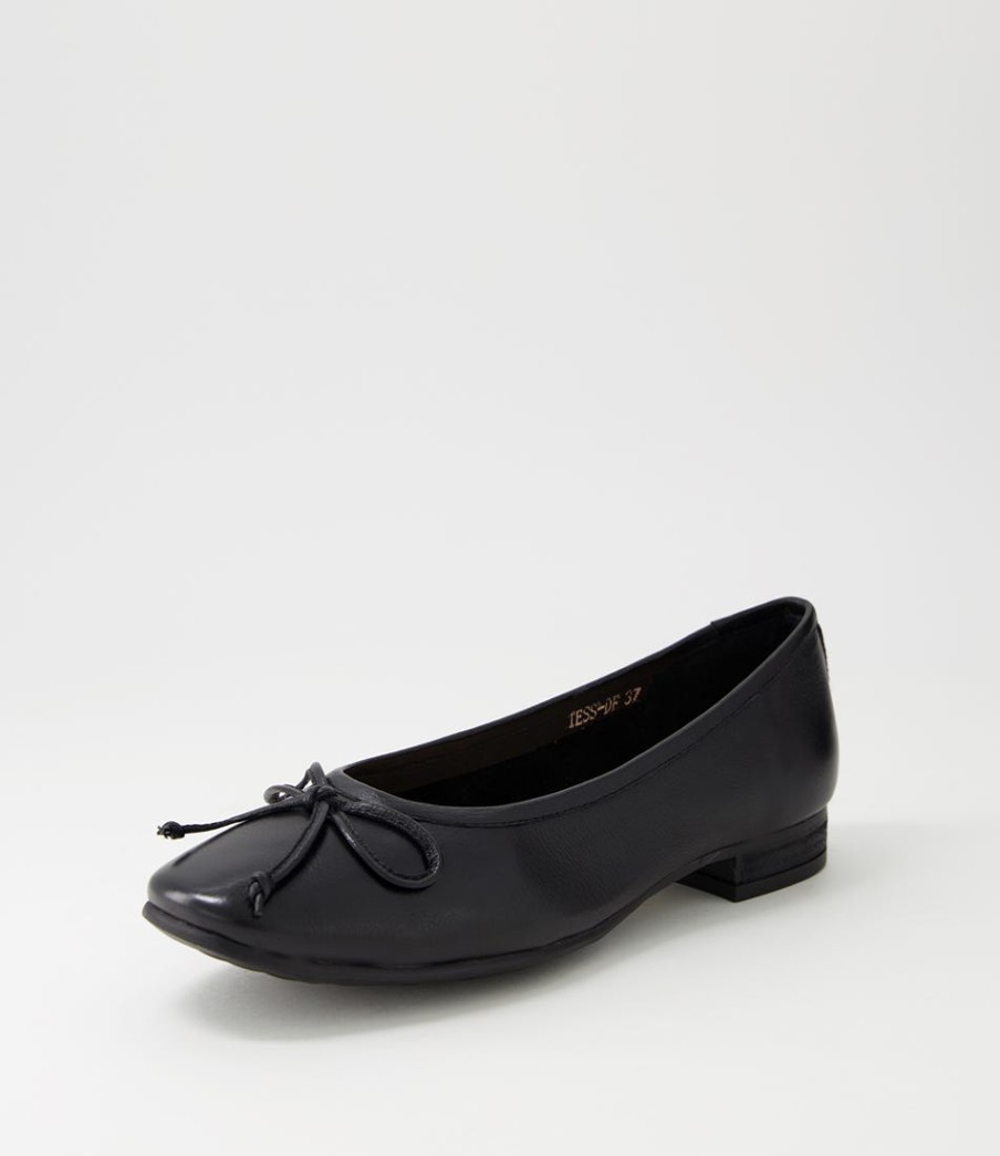 DIANA FERRARI Tess Black Leather Flat Shoes | Flats