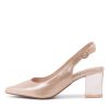 DJANGO & JULIETTE Hinnis Nude Shimmer Leather Heels | Heels