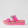 DJANGO & JULIETTE Abbas Hot Pink Patent Multi Slides | Espadrilles