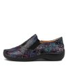 ZIERA Java Xf Blue Multi Leather Flat Shoes | Comfort