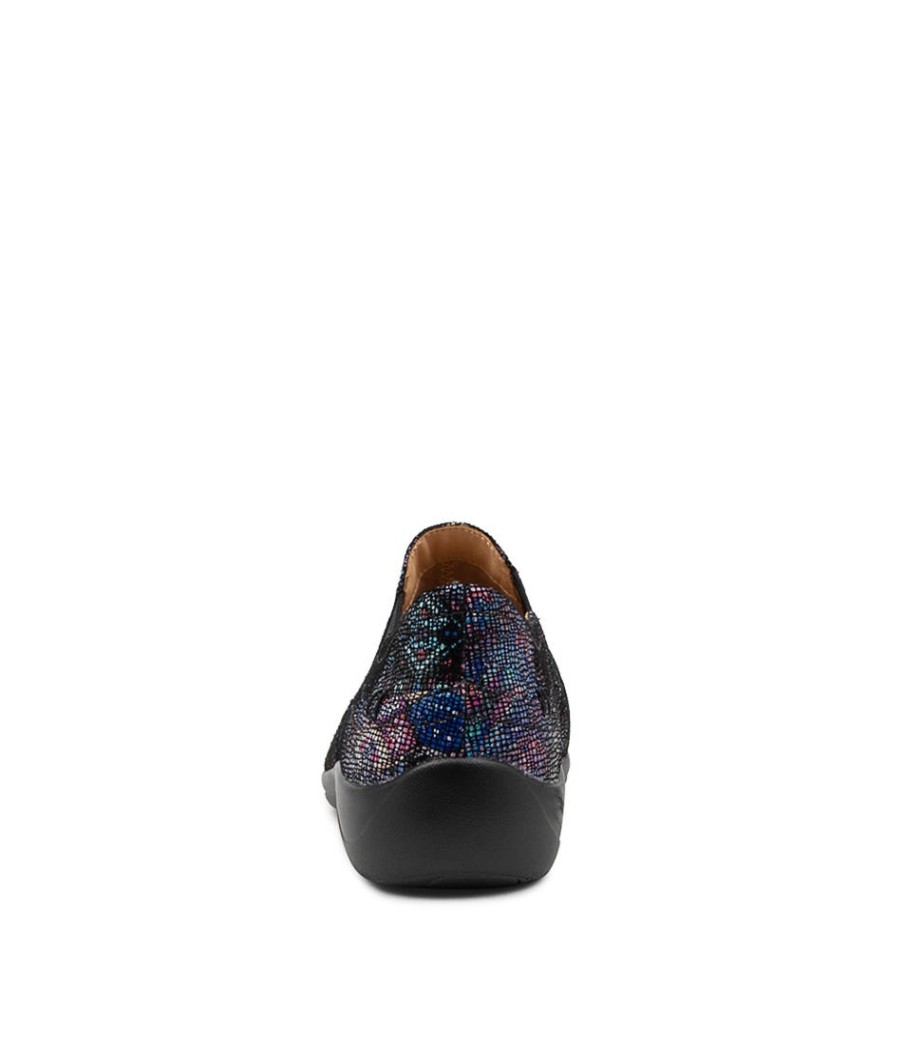 ZIERA Java Xf Blue Multi Leather Flat Shoes | Comfort