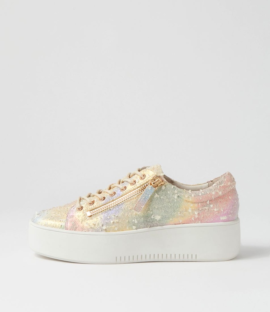 DJANGO & JULIETTE Wolfies Rainbow Multi Leather Sneakers | Wedges