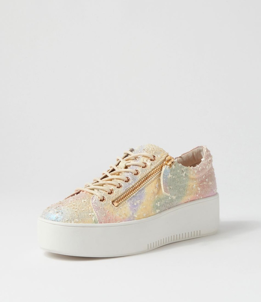 DJANGO & JULIETTE Wolfies Rainbow Multi Leather Sneakers | Wedges