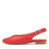 ZIERA Lisa W Red Leather Flat Shoes | Comfort