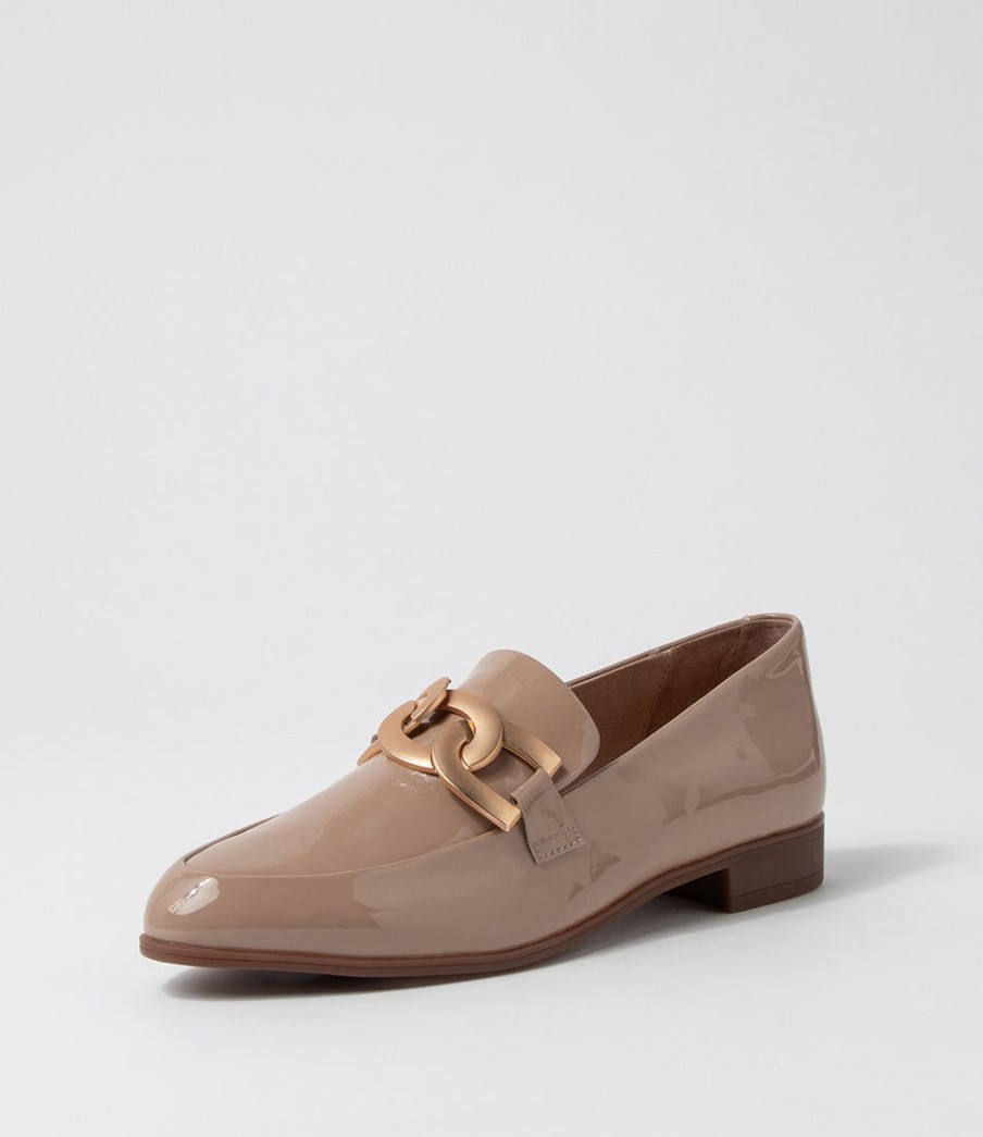 DJANGO & JULIETTE Gumper Dark Cafe Patent Leather Loafers | Loafers