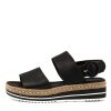 DJANGO & JULIETTE Atha Lrg Black Leather | Espadrilles