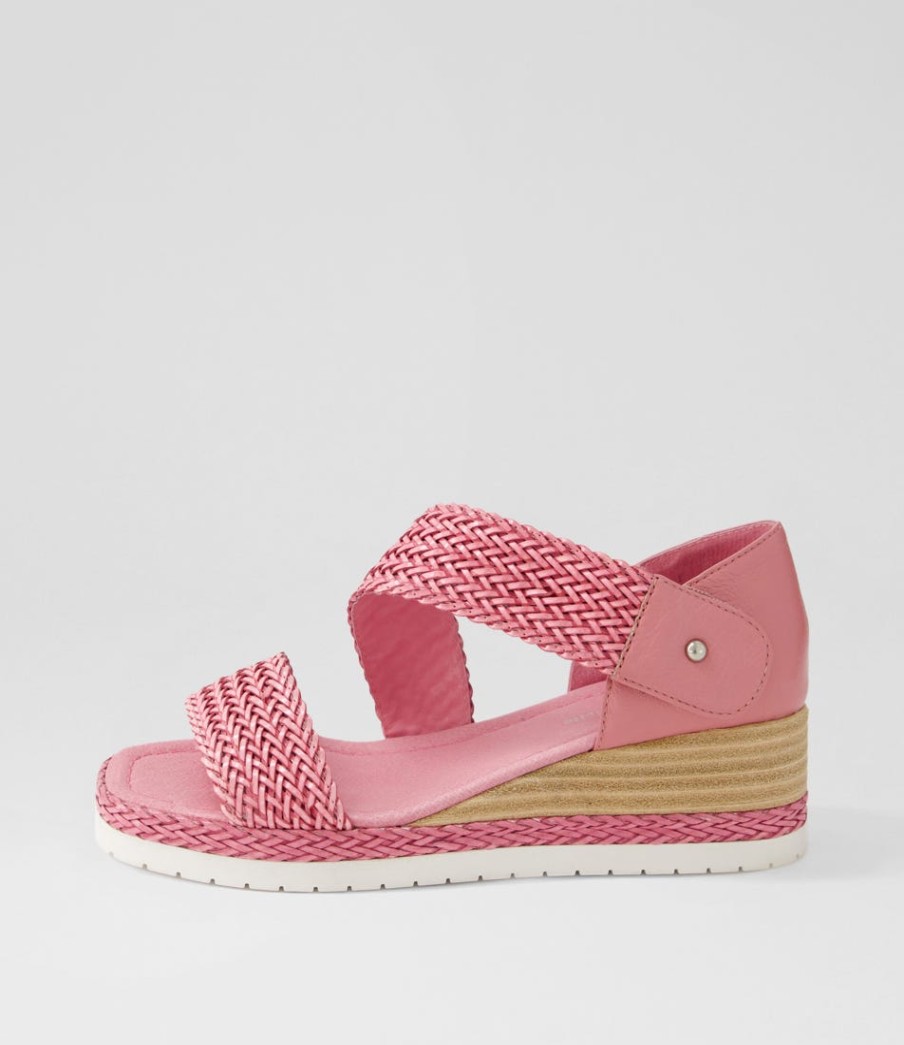 DJANGO & JULIETTE Ide Pretty Pink Weave Leather Espadrilles | Espadrilles