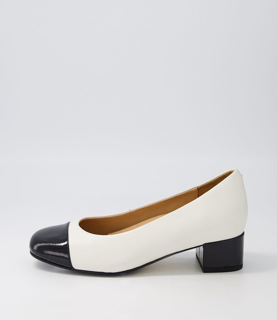 ZIERA Knelis W Black Ivory Patent Leather Heels | Heels