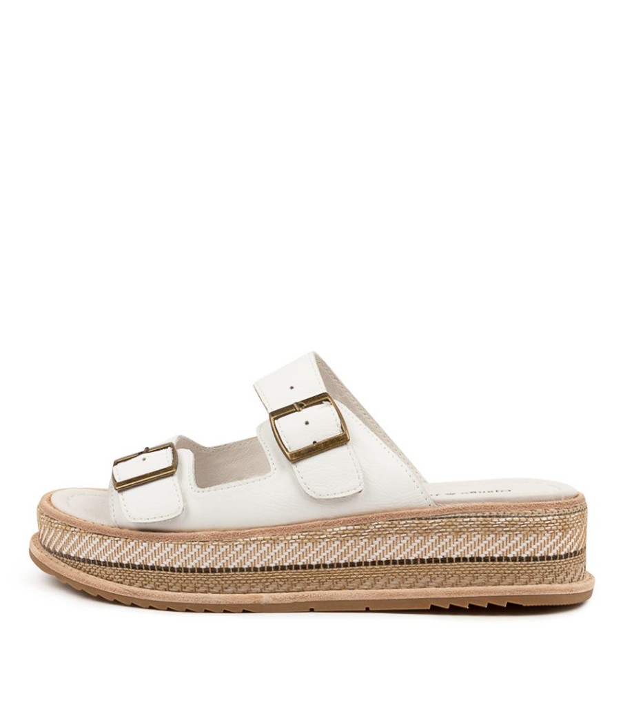 DJANGO & JULIETTE Vishu White Leather | Espadrilles